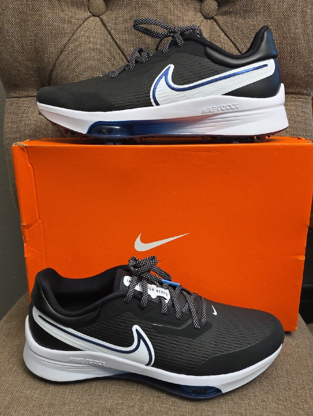 NIB: Mens Nike Air ZM Infinity Tour Next% Golf Cleets